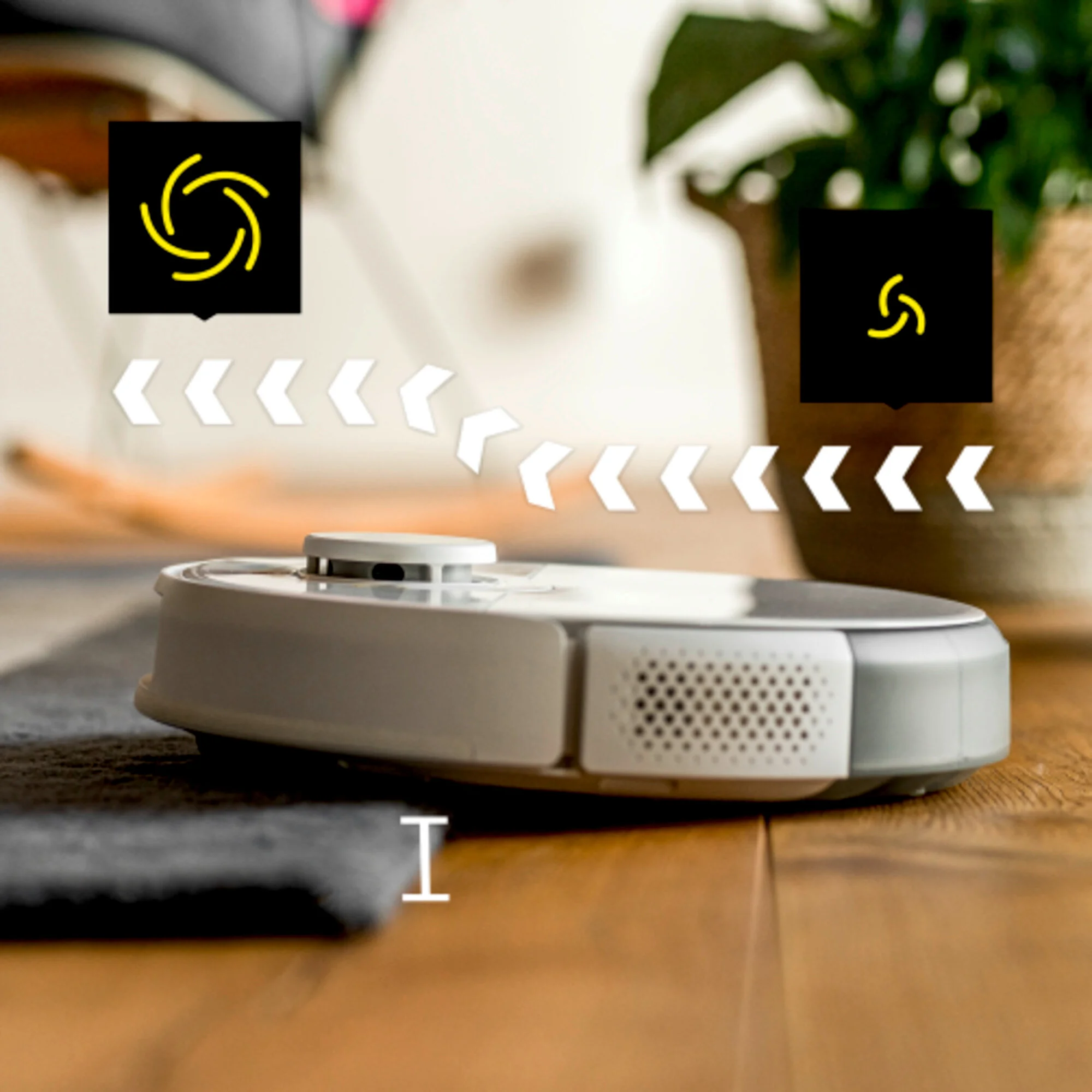 Робот-пылесос с функцией влажной уборки RCV 5: Распознавание ковров и повышение силы всасывания